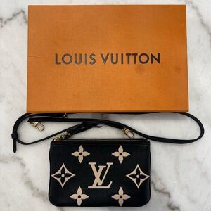 Louis Vuitton Black and Tan Clutch